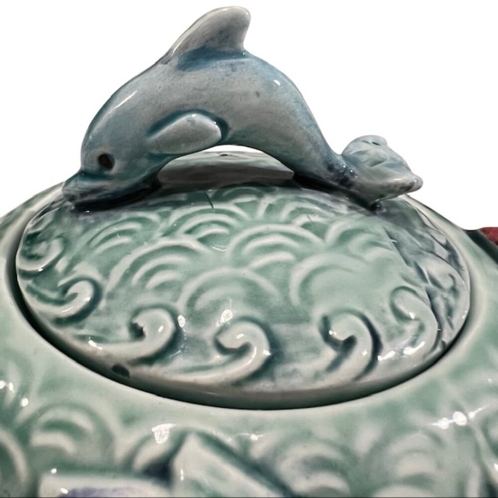 Vintage TAKAHASHI San Francisco Fish Sea Life Teapot, Hand Painted, Japan - Picture 6 of 13